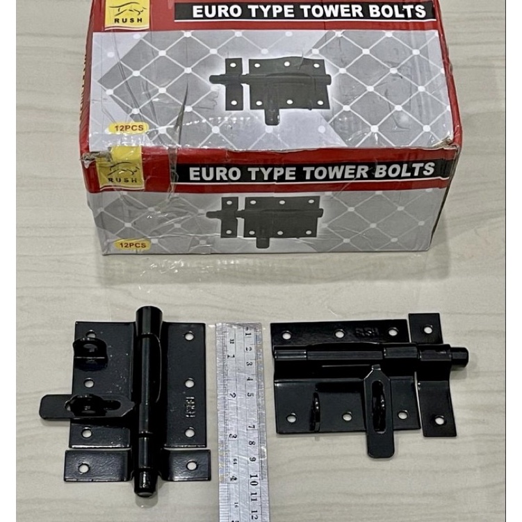 EURO HITAM 3” Grendel hitam 3"inci euro Grendel tempat kunci gembok pintu 3inci Gtk 3inchi