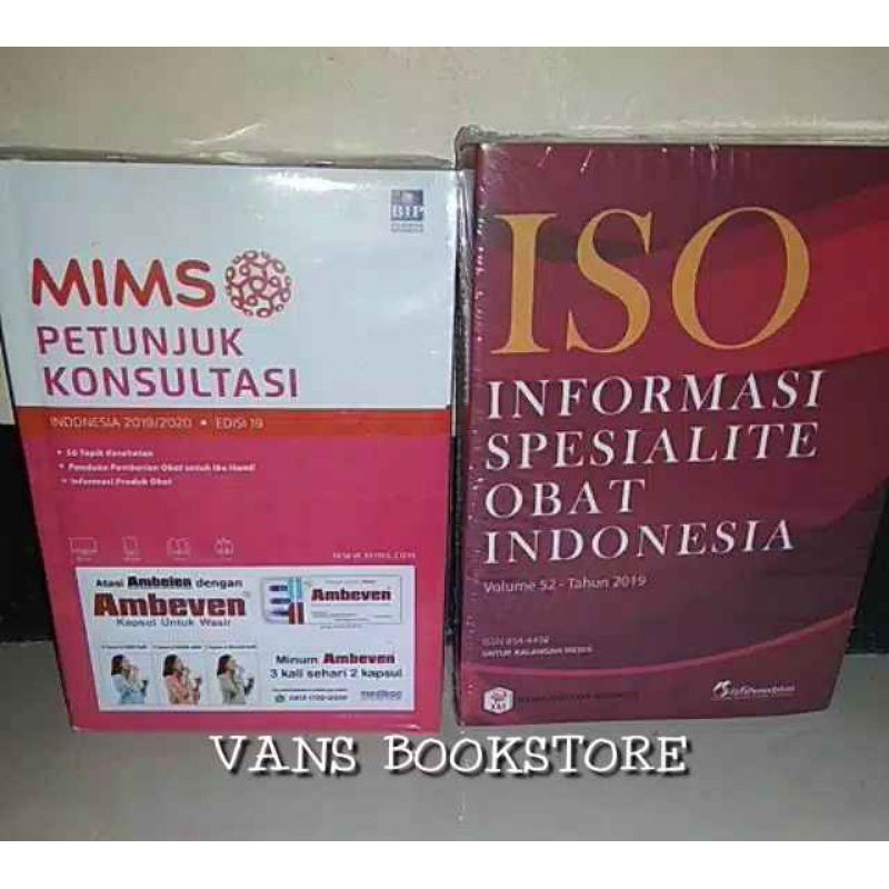 PAKET 2 BUKU FARMASI TERBARU MIMS EDISI 19 DAN ISO VOLUME 52 TAHUN 2020