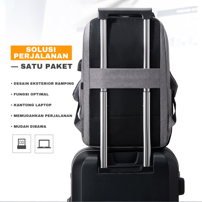 Mainland Tas Ransel Pria Fashion Backpack Waterproof Tas Punggung Kekinian Tas Sekolah Kerja Kuliah Tas Cowok TR208