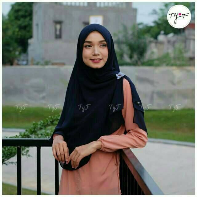 Khimar Syari Non Pet Mecca Hijab Ceruti 2 Layer