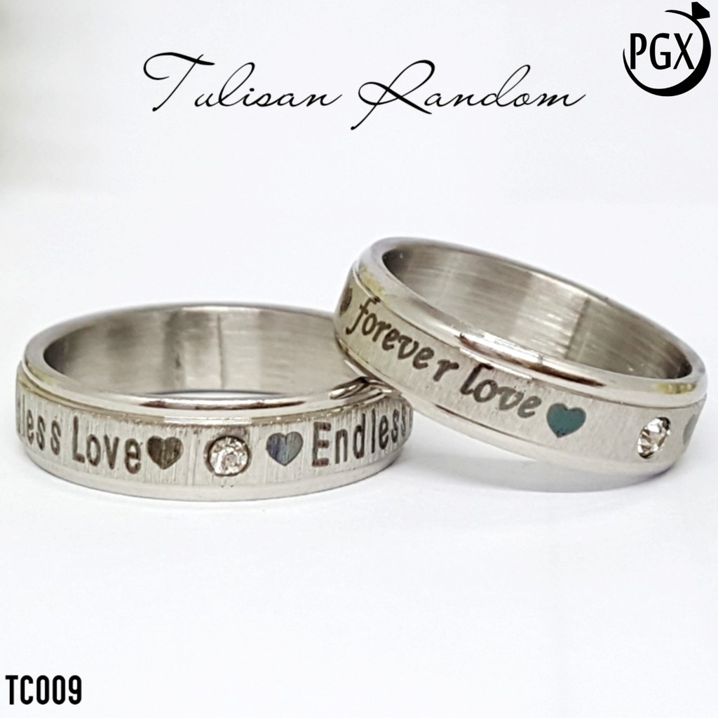 PGX Cincin Titanium Couple Silver Aksesoris Fashion Perhiasan Anti Karat - TC009