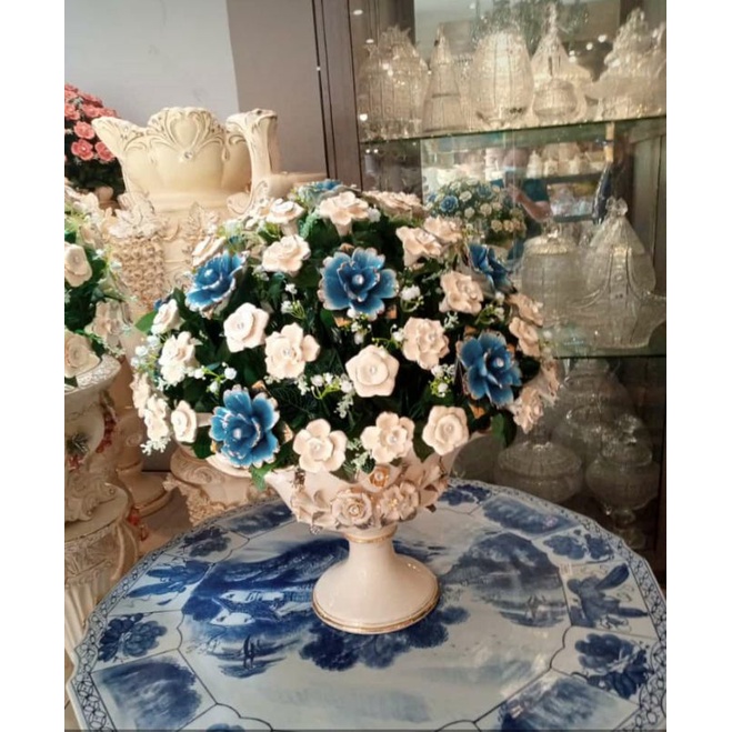 bunga keramik kuntum Italy capodimonte/bunga keramik London