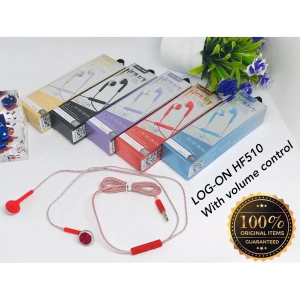 LOG-ON LO-HF510 HEAVY Handsfree Softcolor SUPER BASS Headset Volume Control