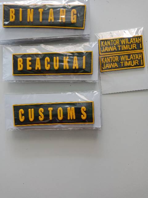 Custom Nametag/Papan Nama/Label Dada Pesanan Khusus Patch Rubber