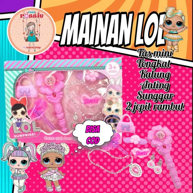 Mainan LOL Beauty Hairdryer Tas Mainan Anak Perempuan/Mainan LOL Salon Salonan/Mainan Edukasi Alat K