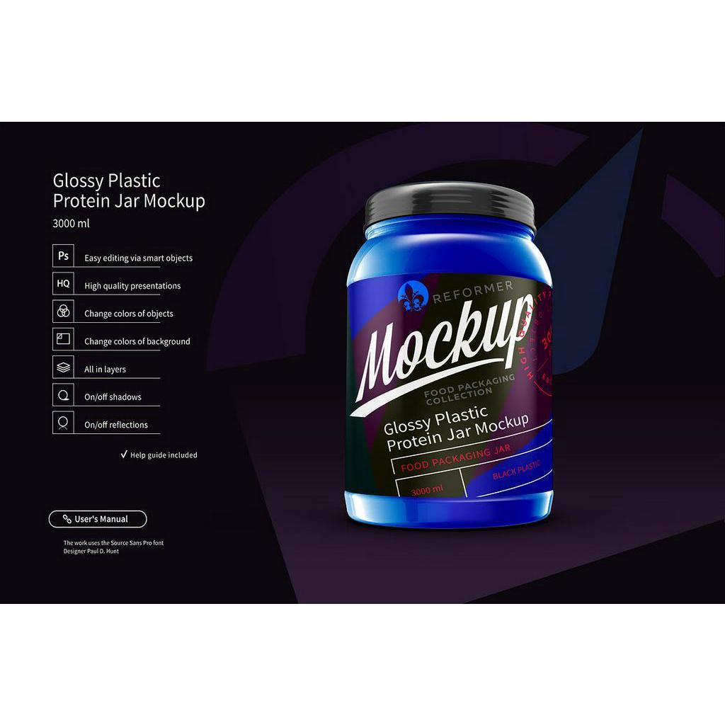 Plastic Protein Jar 2 Mock-Ups Files - Adobe Photoshop