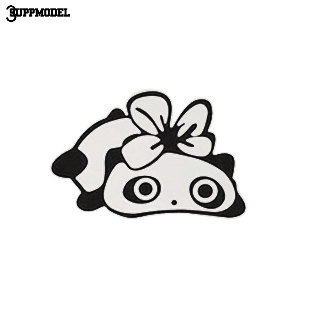 2Pcs Stiker Decal Reflektor Motif Mata Panda untuk Mobil