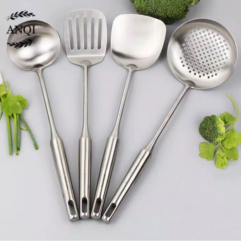 Set Alat Masak Isi 4 Dan Isi 6Spatula Kitchen Set Stainless Steel Berkualitas / RH-2180-1