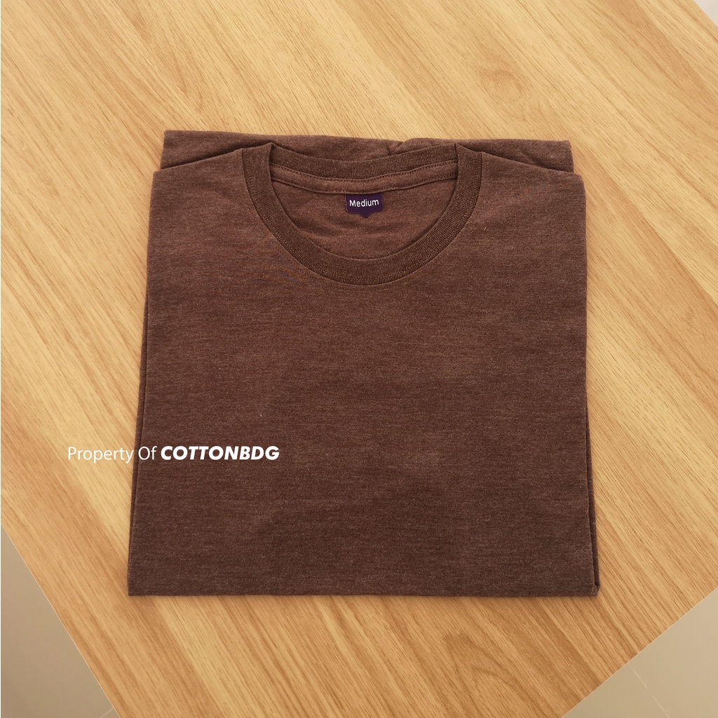 KAOS POLOS PRIA COKLAT CHOCO MISTY TANGAN PENDEK UKURAN S-XL BAHAN TWOTONE 30S ORGINAL