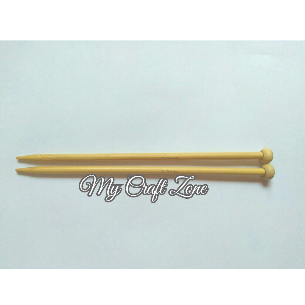 Alat Rajut Single Pointed Knitting Needles / SPN 20 cm Bambu
