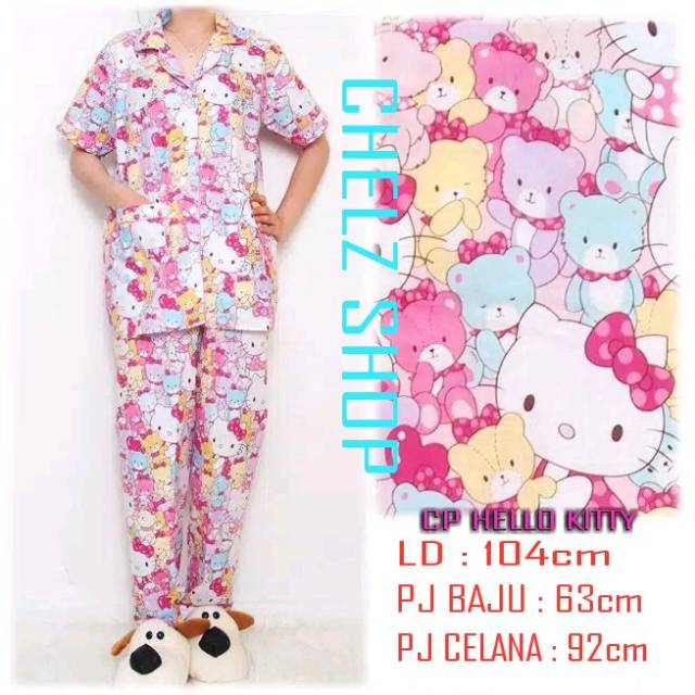 Baju Tidur Piyama Wanita/Cewek Pajamas Dewasa Murah Karakter High Quality