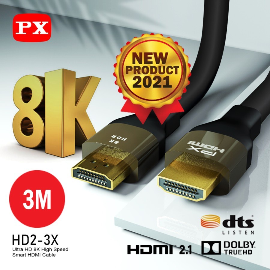 Kabel HDMI PX HD2-3X High-Speed 8K HDR Smart HDMI Cable 3M - Garansi Resmi PX