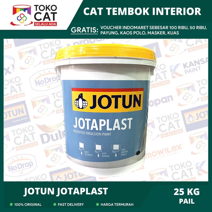 CAT TEMBOK INTERIOR JOTUN JOTAPLAST WARNA PUTIH / NEW WHITE 25 KG PAIL