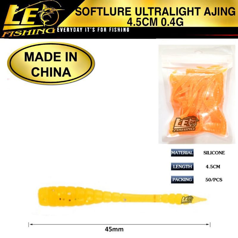 50 PCS SOFTLURE ULTRALIGHT 4.5CM 4.0G SOFT LURE AJING TERLARIS