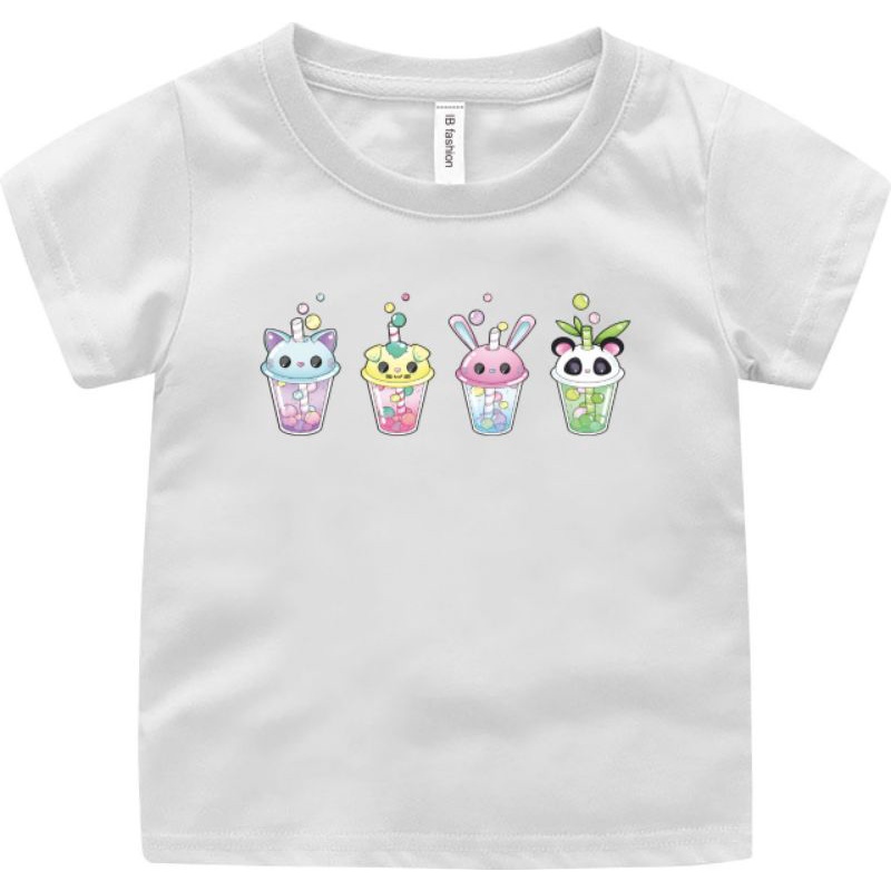 Baju Kaos Anak Laki laki &amp; perempuan motif Boba Kaos Anak Cewek Atasan Anak Anak Baju Anak Cewek
