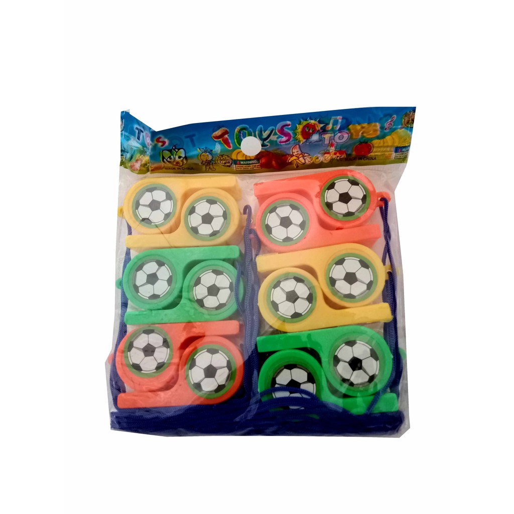 12 pcs Mainan Peluit Priwitan Anak bersuara Warna Warni