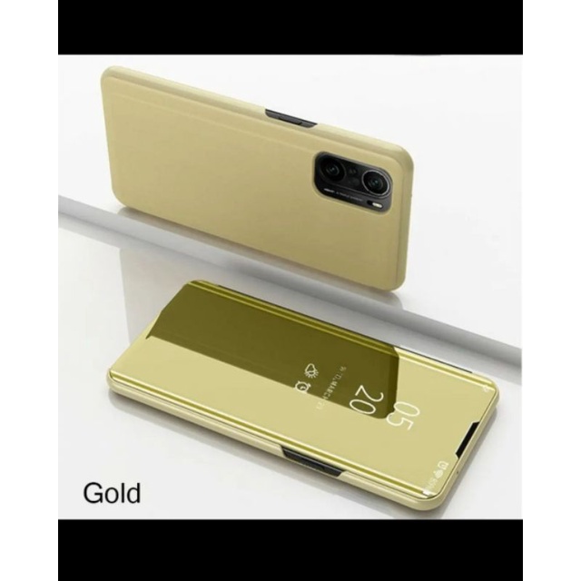 Flip Mirror POCO F3  New Flip Cover Standing Kaca Mirror Flip Case