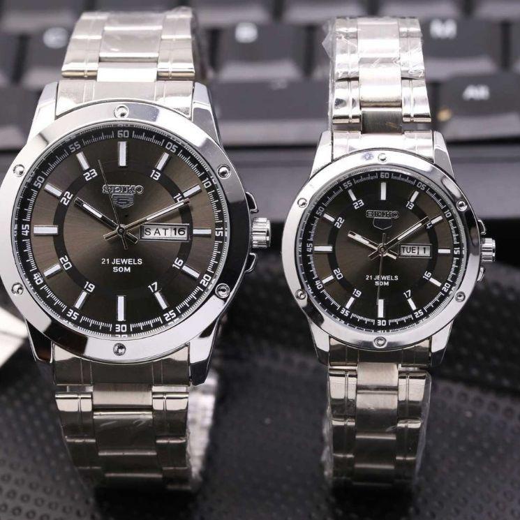 Model Menarik JAM TANGAN SEIKO COUPLE TGL HARI AKTIF