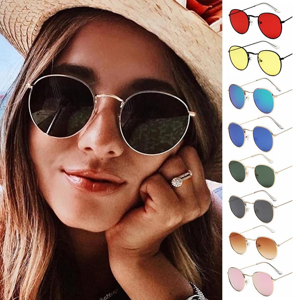 Lily Kacamata Bulat Wanita Pria Hippie Metal Frame Retro Shades