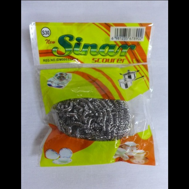 Sikat serabut kawat Pencuci Piring Stainless Jumbo Anti Karat SINAR YELLOW