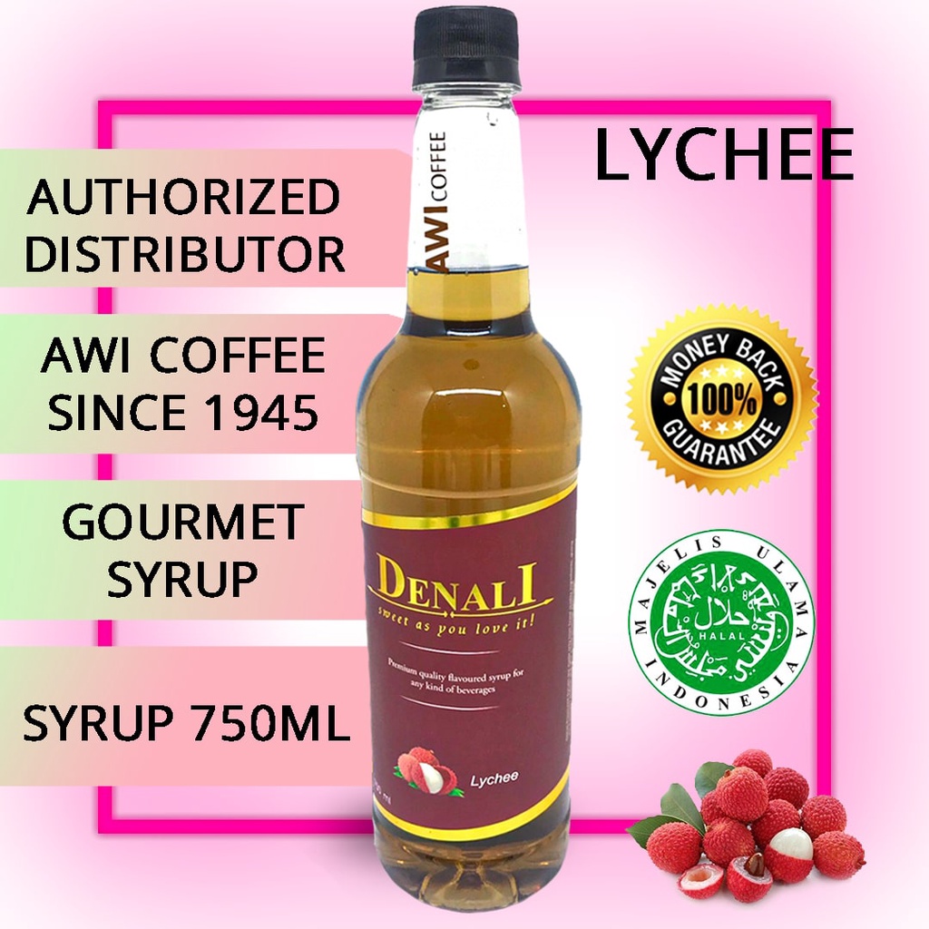 

Awi Segar Harum I Syrup Lychee 750ml I denali I coffee | Flavored