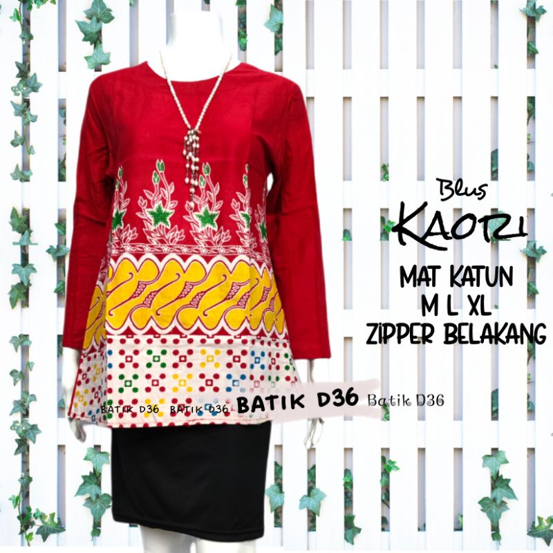 Blus Blouse katun batik murah kekinian modern atasan baju wanita remaja abg kerja cantik santai Kaori