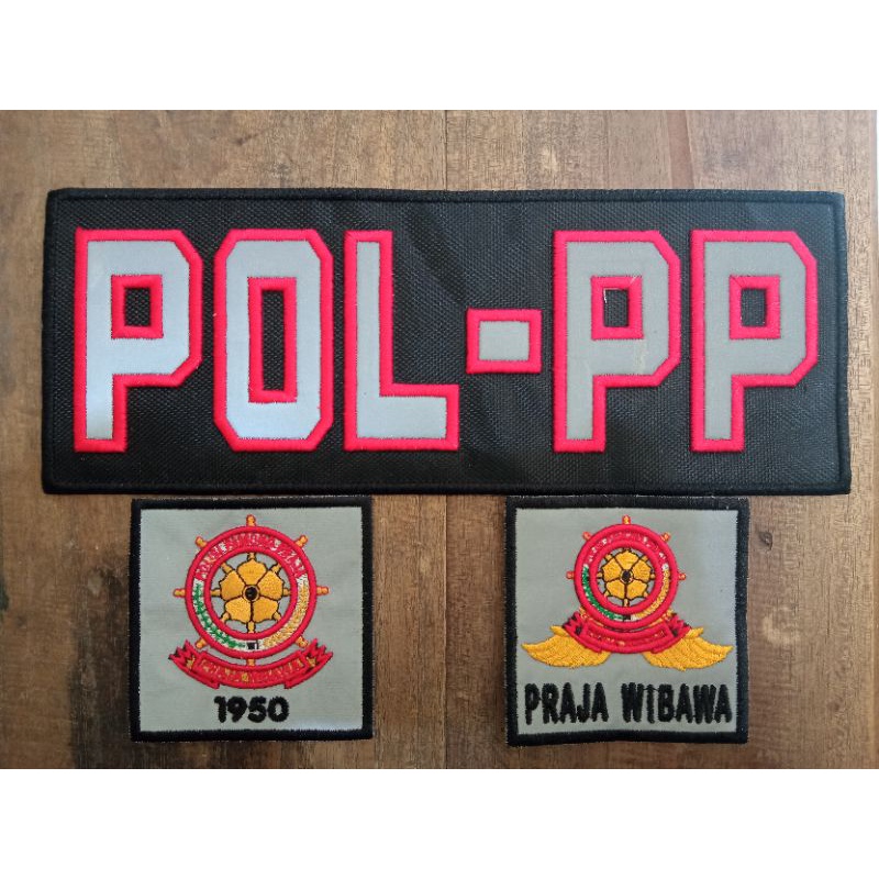 Full Set pake Velkro polpp atribut satpol pp atribut kedinasan logo pol pp bordir komputer terima pe