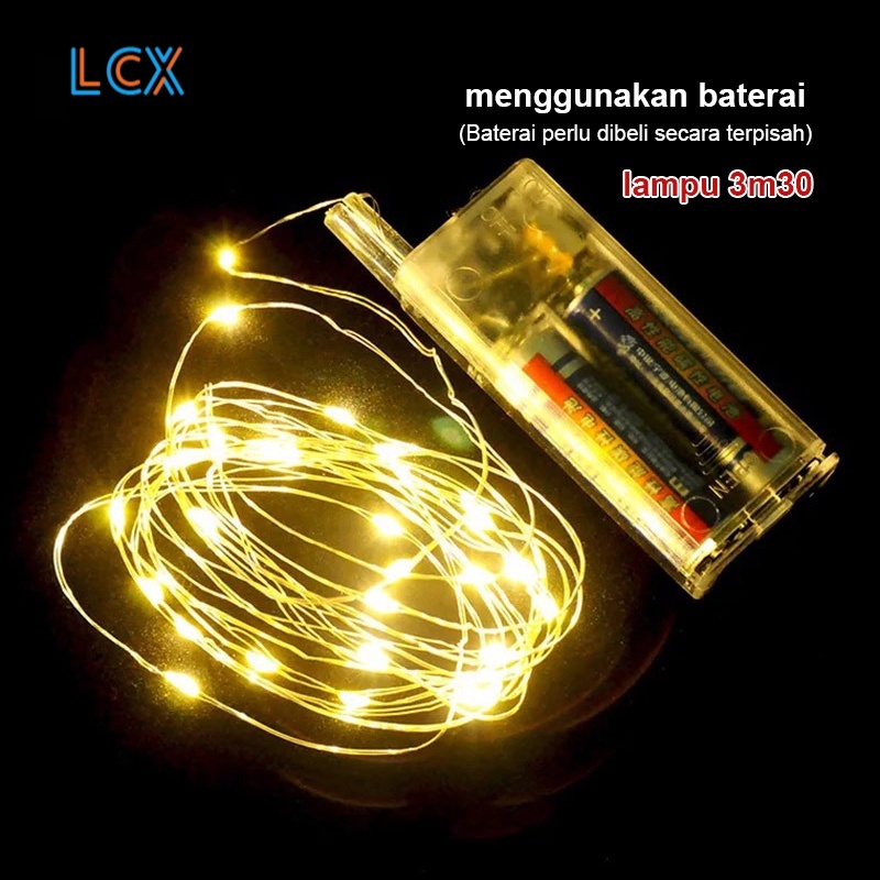 LCX LED Baterai Lampu Tumblr lampu kawat  (Lampu saja) Lampu Kawat Led