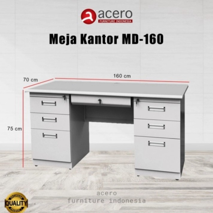 Meja kerja 1 biro meja kantor acero MD 160 bahan besi