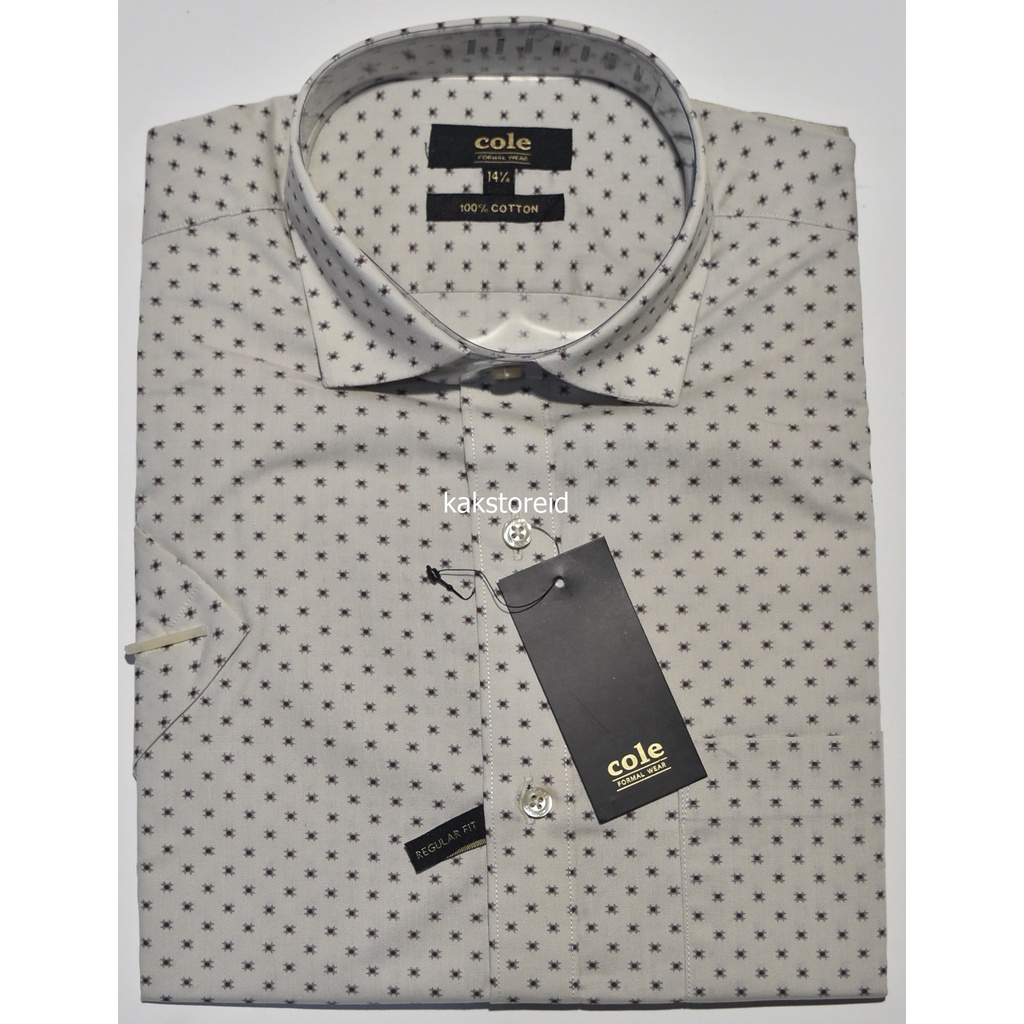 COLE Kemeja Pria Formal Lengan Pendek Abu Reguler DPS 330 ORI