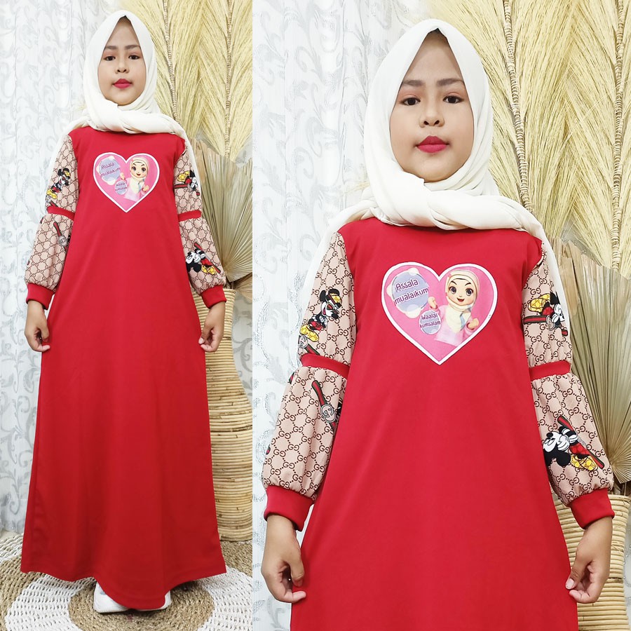 GAMIS ASSALAMUALAIKUM LOVE ANAK LENGAN BALON CARLINA