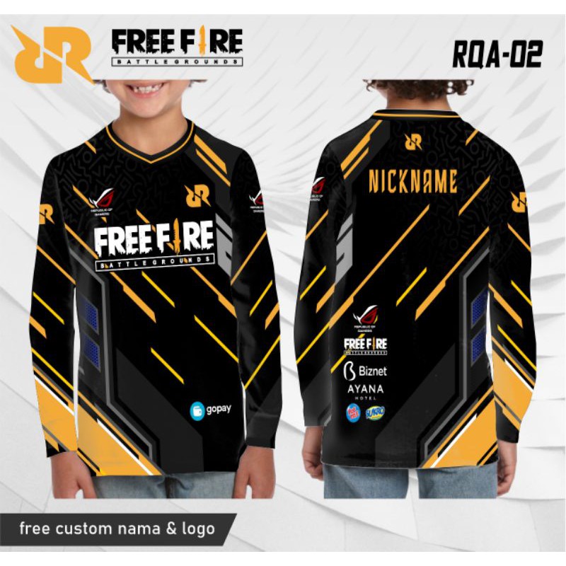 baju freefire RRQ Jersey anak