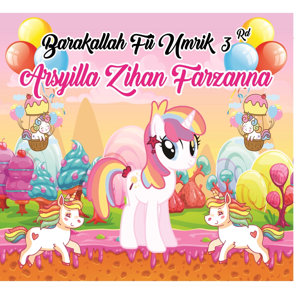 Tas Ultah Mika Custom Besar Uk 30 X 14 X 25-UNICORN