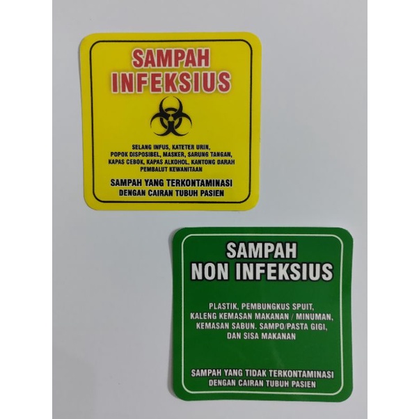 Stiker Sampah Infeksius dan Stiker Sampah Non Infeksius Mini