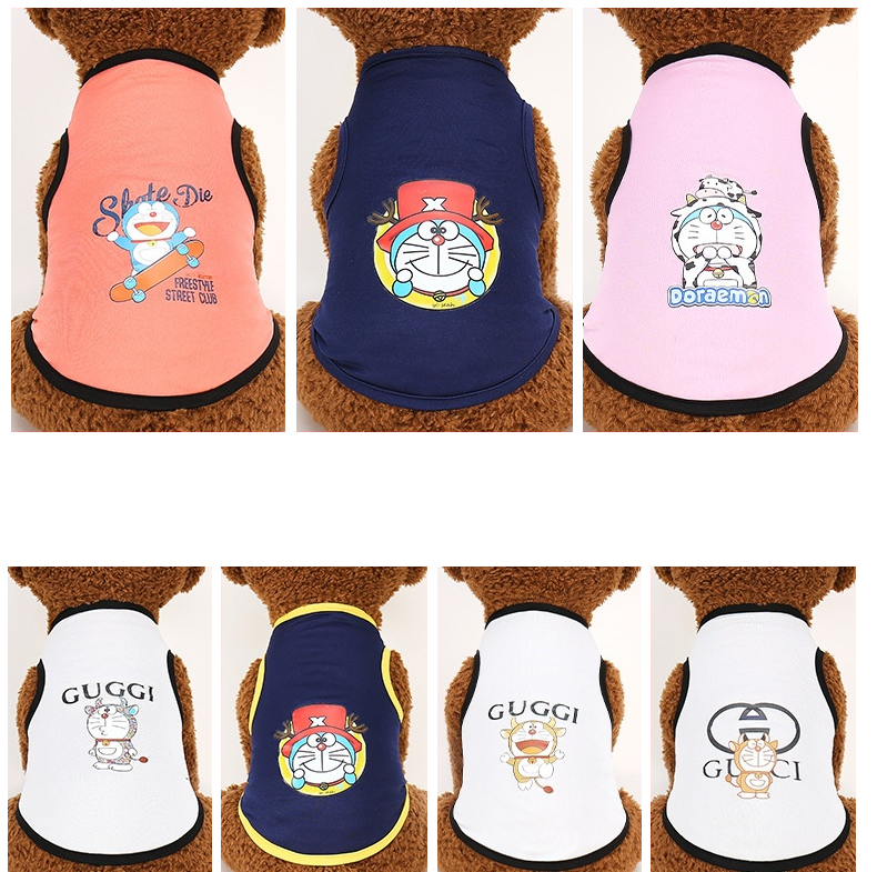 ★〓YUFeiPet〓★ Dog Clothes Pet Vest Cartoon Dog Clothes Breathe Comfortable Cat T-shirt Cute Print Cool Pet Dog Cat Clothes Summer