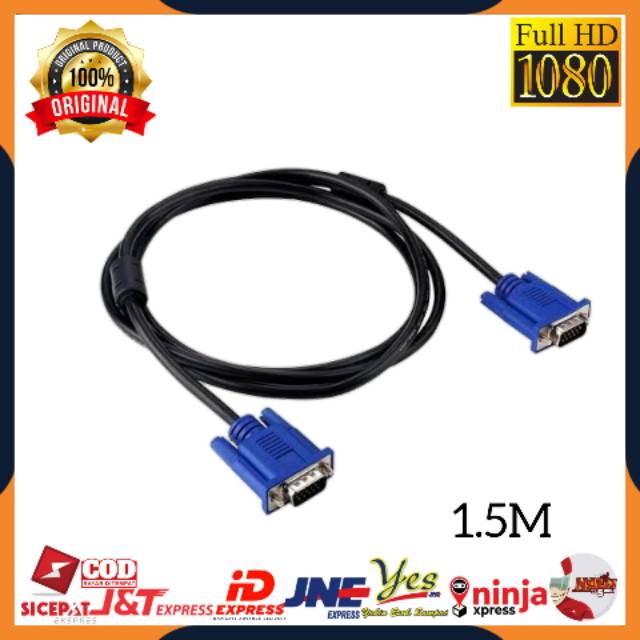 [COD] KABEL VGA MALE TO MALE KE MALE 1.5M / KABEL VGA TO VGA KE VGA DIGITAL UNTUK LAPTOP KE MONITOR TV PROYEKTOR PROJECTOR INFOCUS 1.5M 1.5 METER