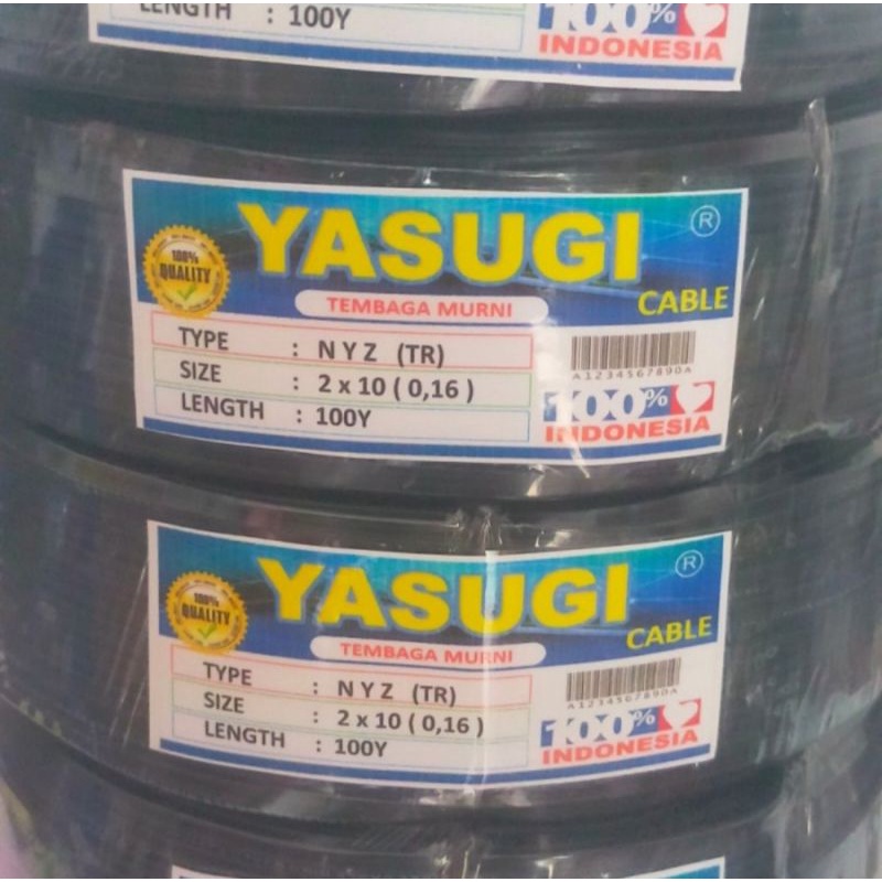 Kabel Serabut TR 2x10x0,16mm @100Y Tembaga Asli YASUGI (Best Quality)