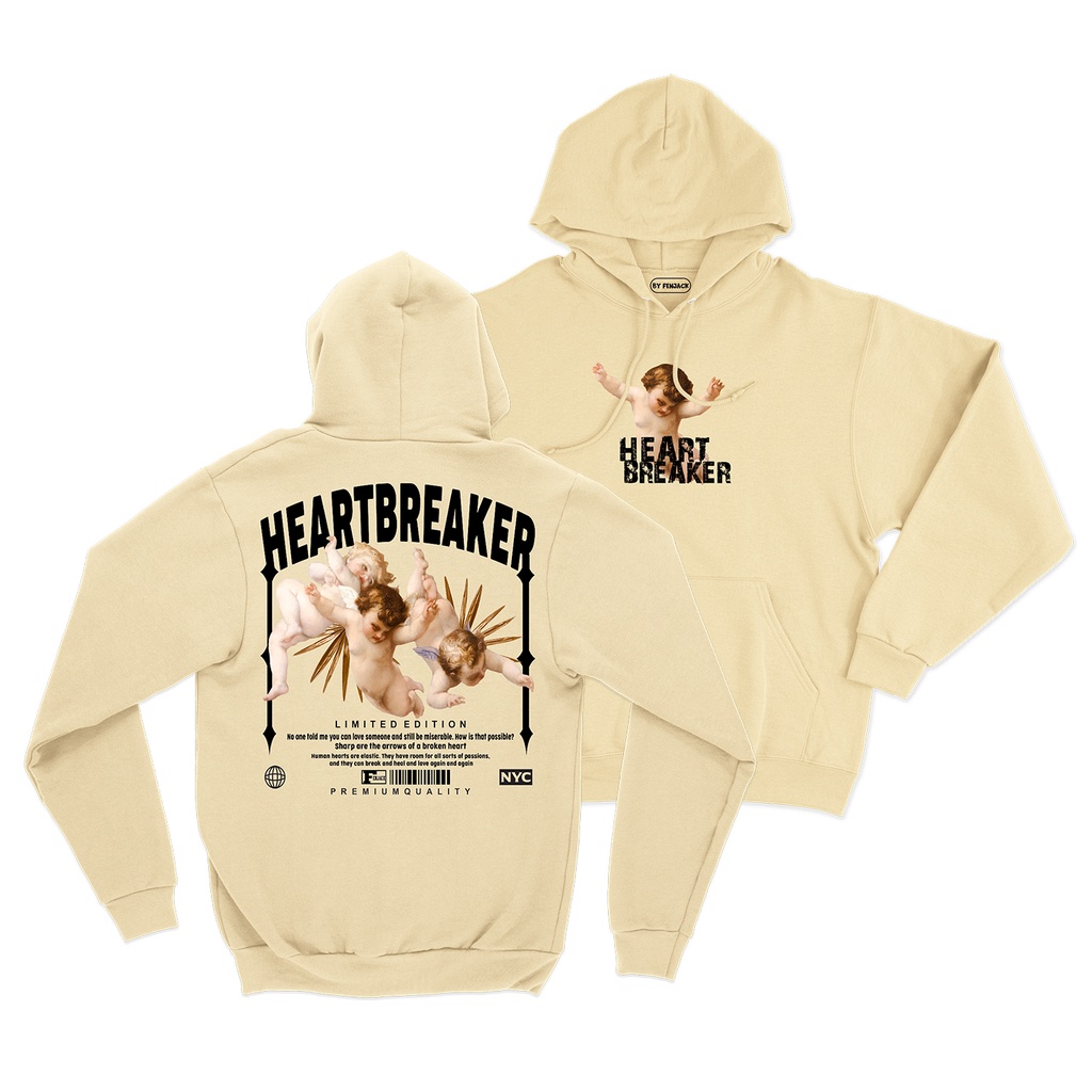 Sweaterpolos Hoodie Jumper HEARTBREAKER ( Sablon ) Unisex Pria &amp; Wanita