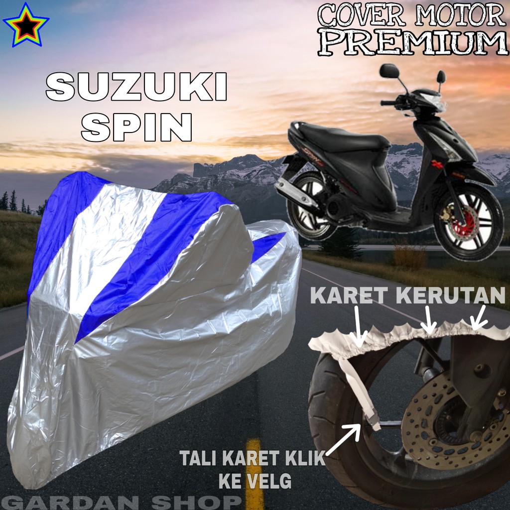 Sarung Motor SUZUKI SPIN Silver BIRU Body Cover Penutup Motor Suzuki Spin PREMIUM