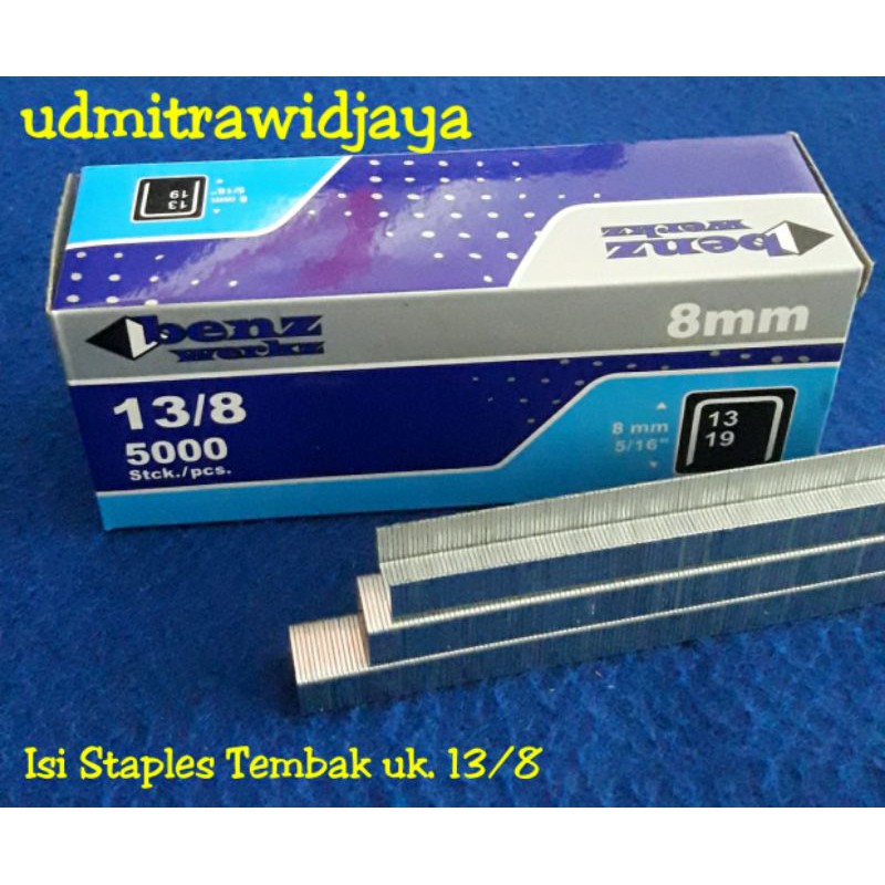 Isi Staples Tembak uk. 13/8 refill stapler gun 13/8 13.8 stepler jok motor staples sofa isi 5000 pcs