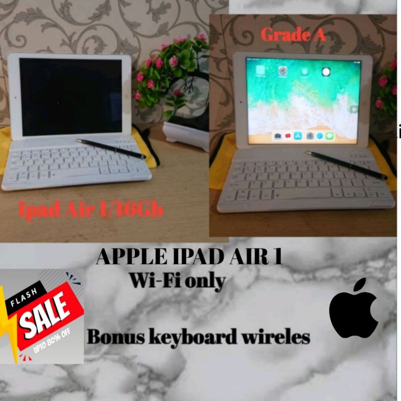 FLASH SALE TABLET_IPAD_AIR/IPAD2/IPAD3/IPAD4/IPAD_MINI WiFi ONLY BONUS KEYBOARD SLIM WIRELESS SECOND ORIGINAL TERMURAH DI SHOPEE