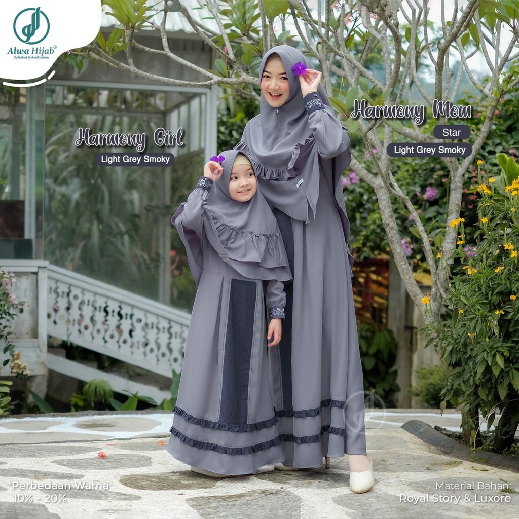 Gamis Family Muslim Couple Lebaran. Sarimbit Harmony Family - Alwa Hijab (Ready Stock)