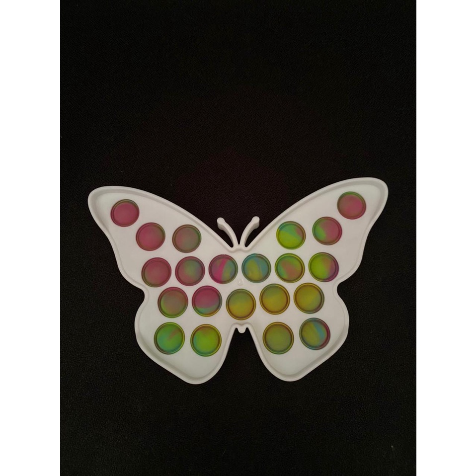 MMTOYS CM-P19 Fidget Toys Pop It PLASTIK Gelembung Dorong Permainan Anak Papan Pelangi Populer-PLASTIK KUPU