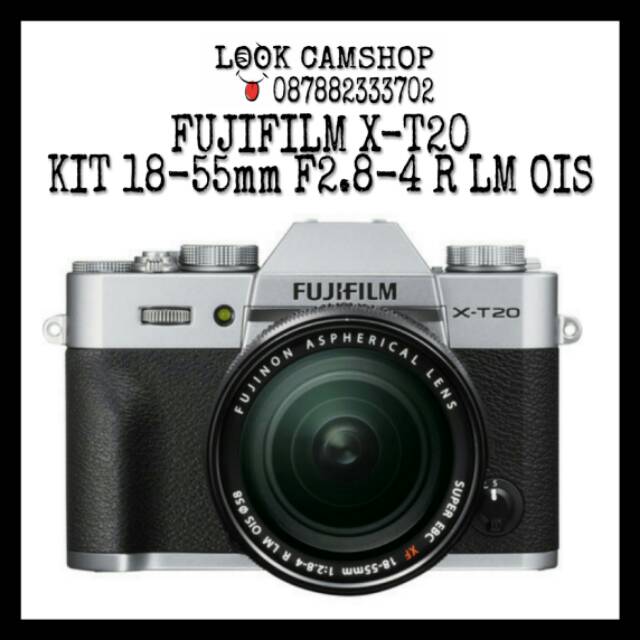 KAMERA MIRRORLESS FUJIFILM X-T20 XT 20 FUJI XT20 KIT 18-55mm F2.8-4 R LM OIS - SILVER