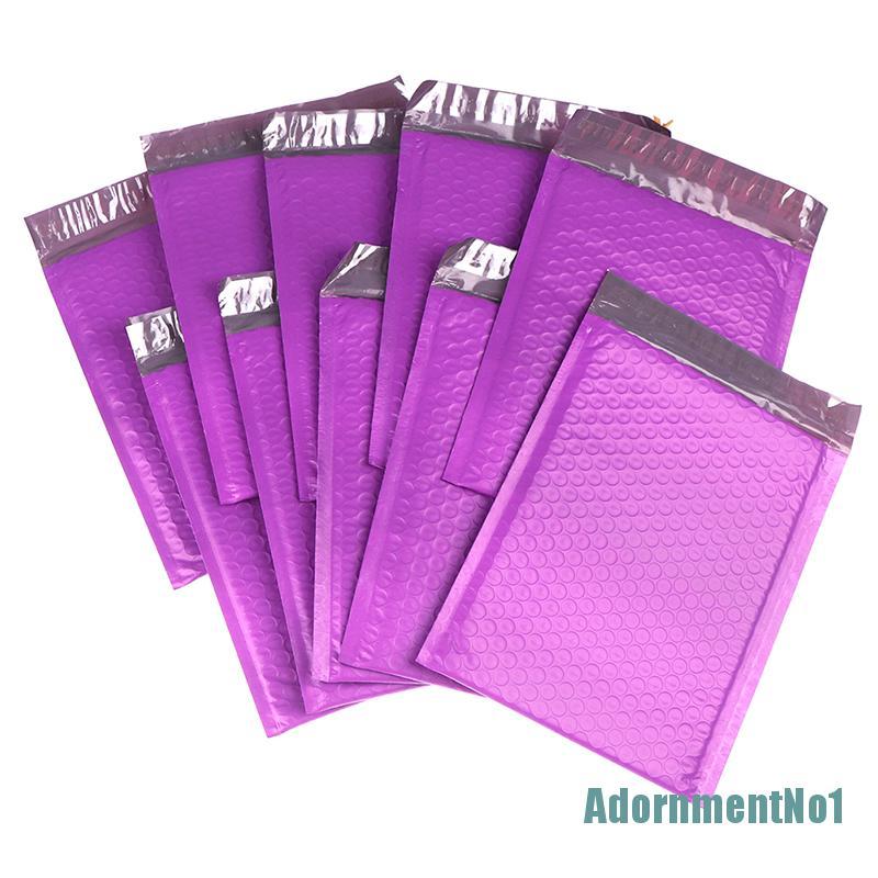 (Adornmentno1) 10pcs Kantong Amplop Padded Poly Bubble 7x9.8 &quot;Warna Ungu