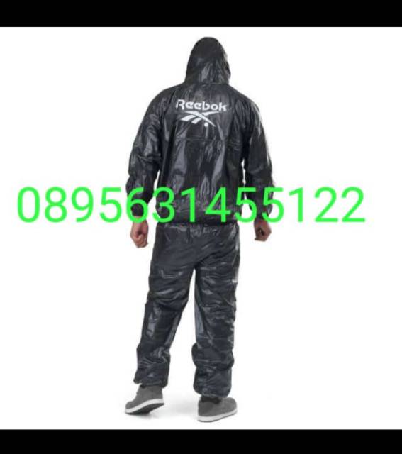 Jas hujan setelan rebook sauna suit SIZE AKURAT.