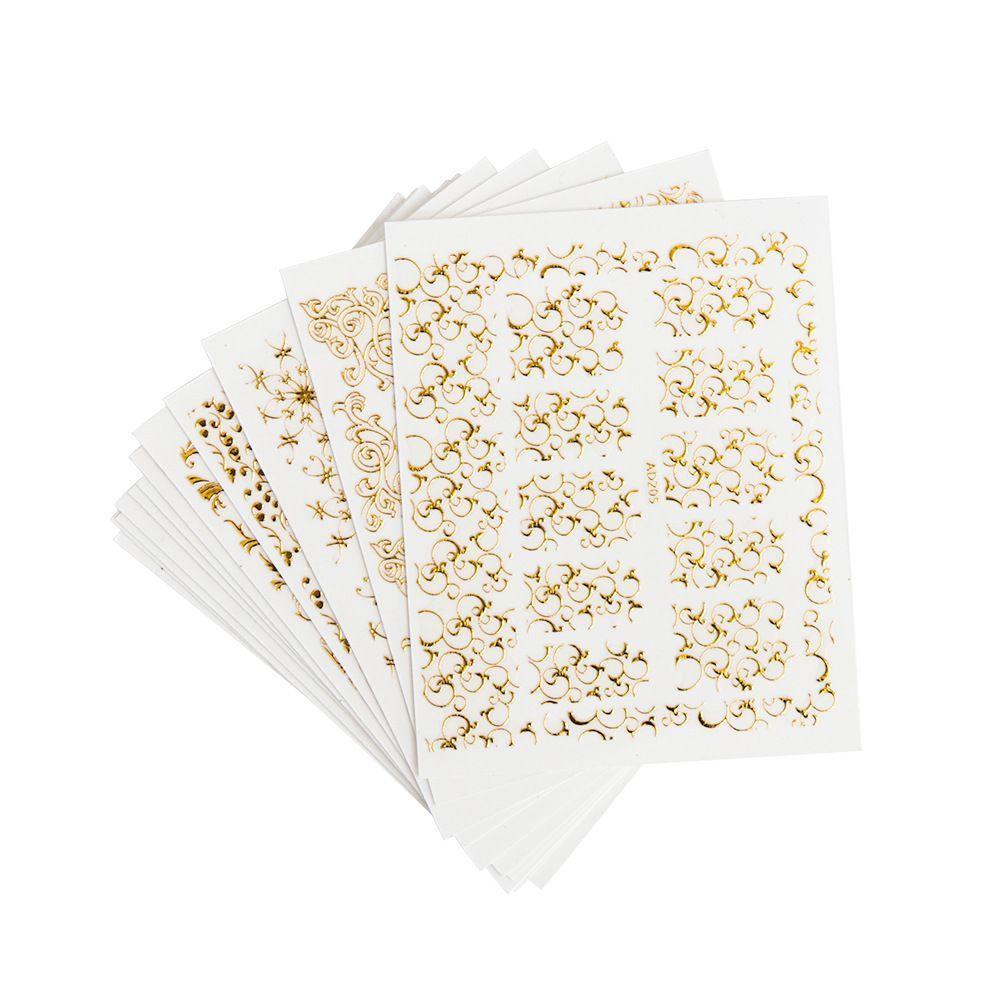 Mxbeauty Stiker Kuku 3D Tempel Dekorasi Decal Art Manicure Metalik