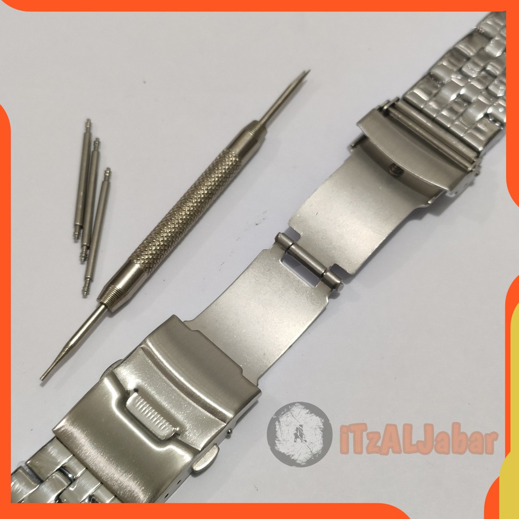 Tali jam tangan Rantai lurus 22mm Stainless steel strap Silver B807