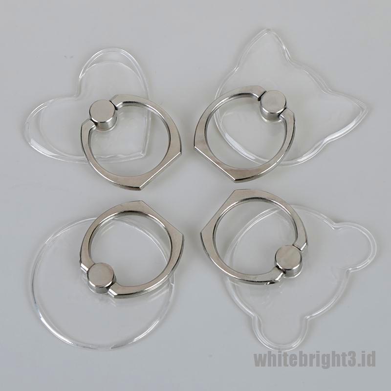 &lt;white3&gt; Clear mount holder mobile phone holder stand finger ring support desk cell phone
