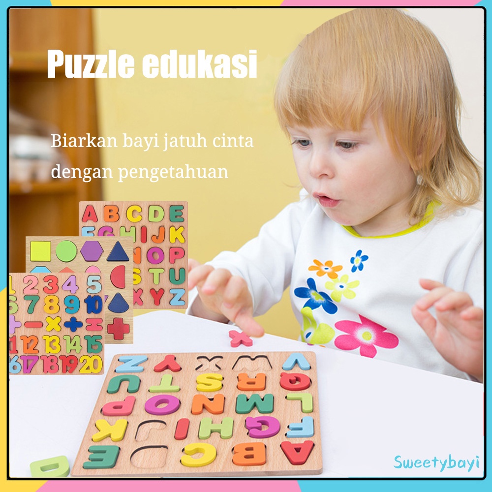 Sweetybayi  Mainan edukasi anak jigsaw puzzle wooden toys